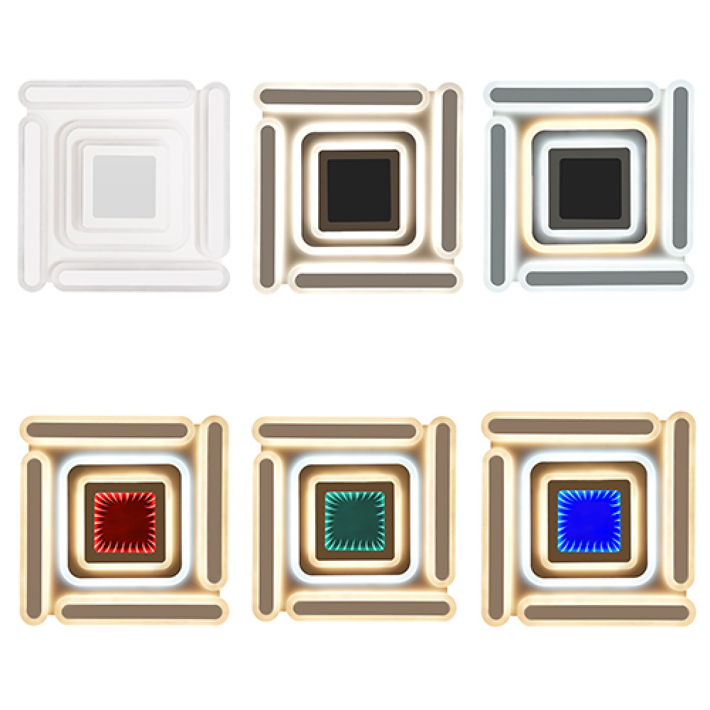 Світильник LED smart MATRIX з пультом 120Вт 3000-6000K 9600Lm Квадратний Чорний 220505